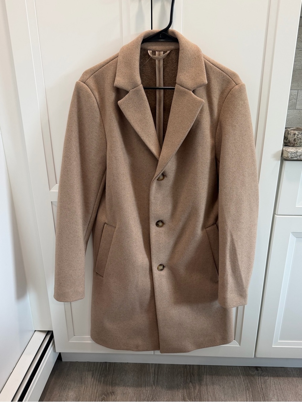 H&M Men's Camel Pea Coat in Neutral Tan